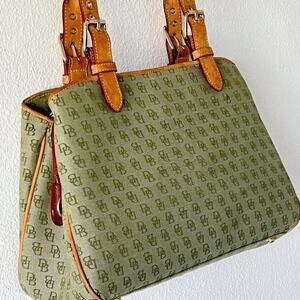 Dooney & Bourke Green and Tan Shoulder Bag